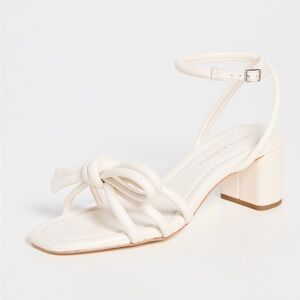 Loeffler Randall Mikel Leather Bow Mid-Heel Sandals